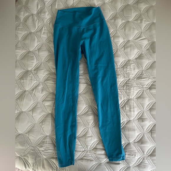 P’Tula Danielle Luxe Leggings Color Blue Turquoise Size M 26” - Picture 3 of 7